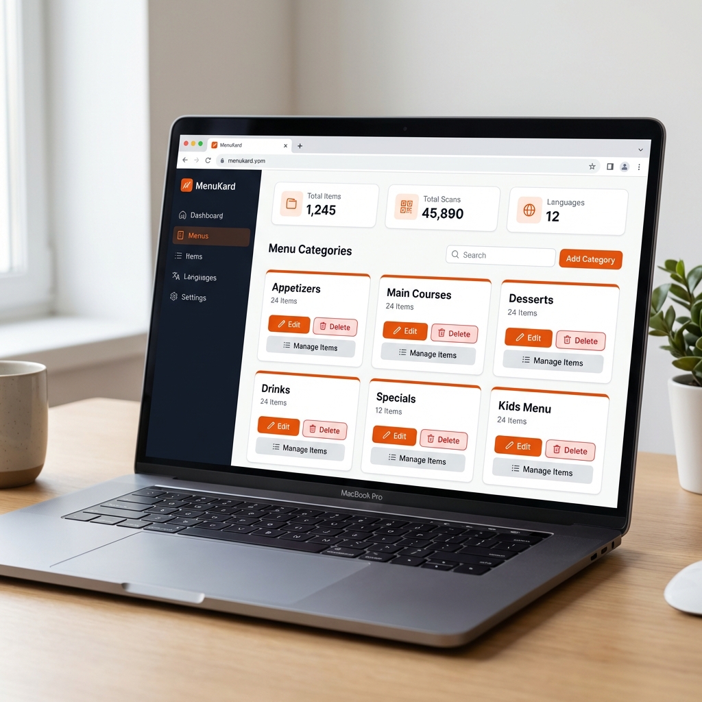 MenuKard Dashboard Interface